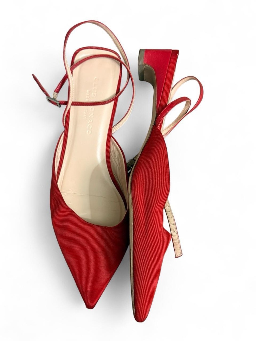 Club Monaco Red Pointed Slingback Mules